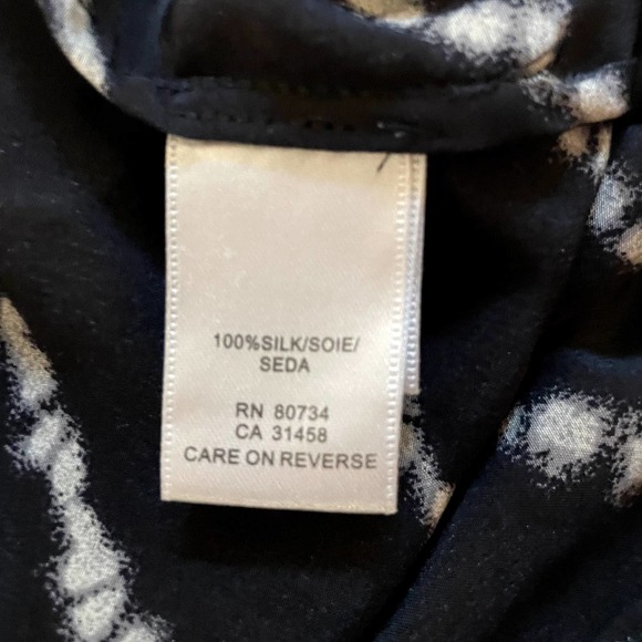 BCBGMaxAzria Black White Silk Dress Size Medium 100% Silk Work Wedding Guest - Picture 7 of 8